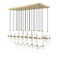 Z-Lite Cayden Linear Chandelier, 23-Light, 18in W x 54in L x 16.75in H, Modern Gold/Clear + Etched Opal 1946P-23L-MGLD - alternate 2